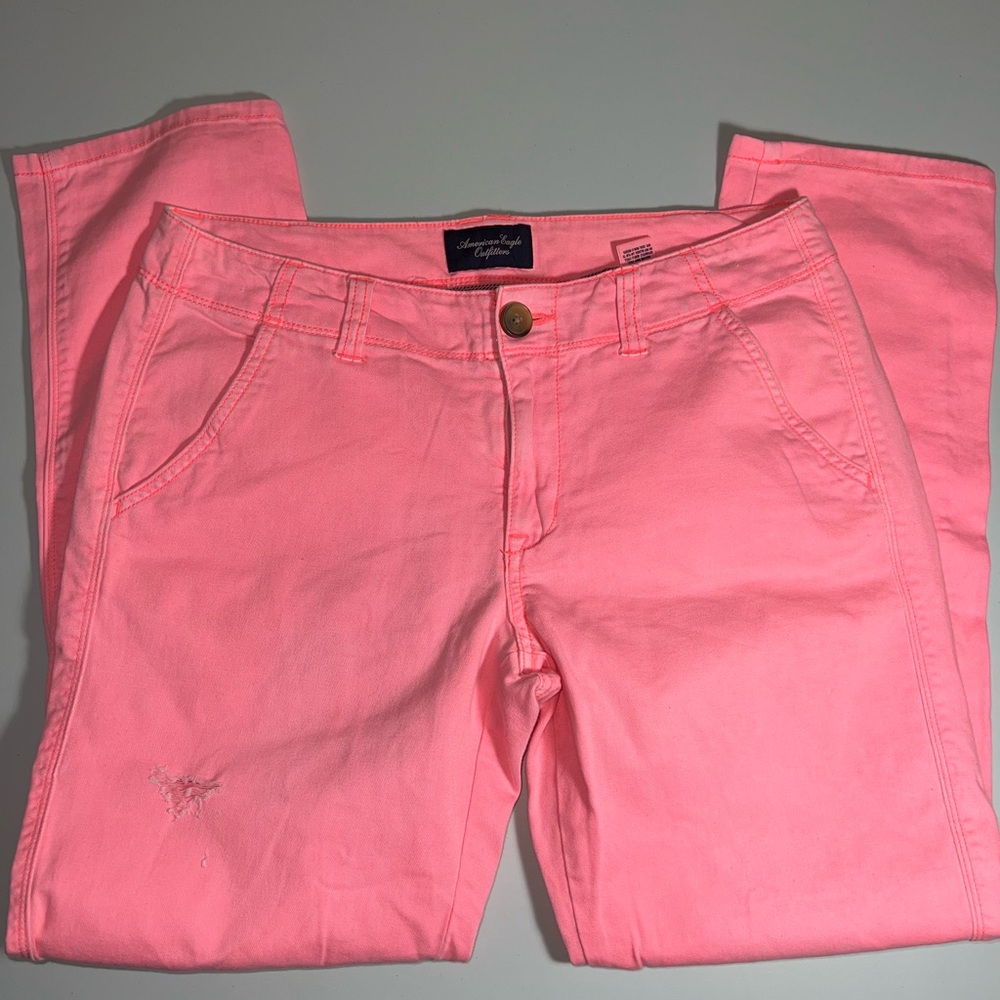 American Eagle Outfitters Pink Straight Leg Streach Jeans 6R
